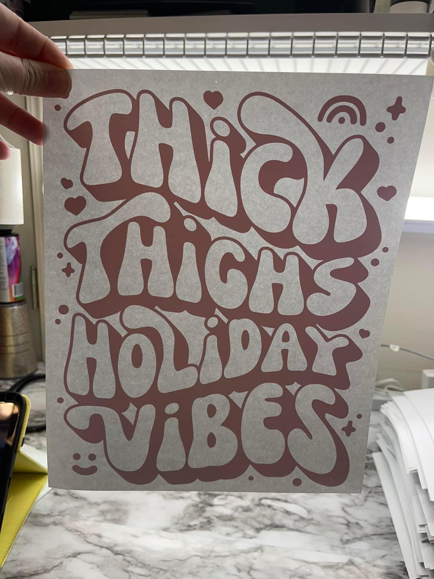 Thick thighs holiday vibes - red