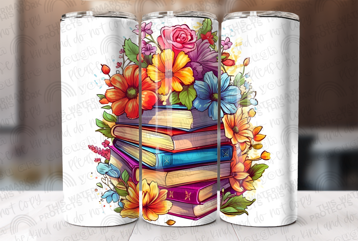 Floral Book Stack