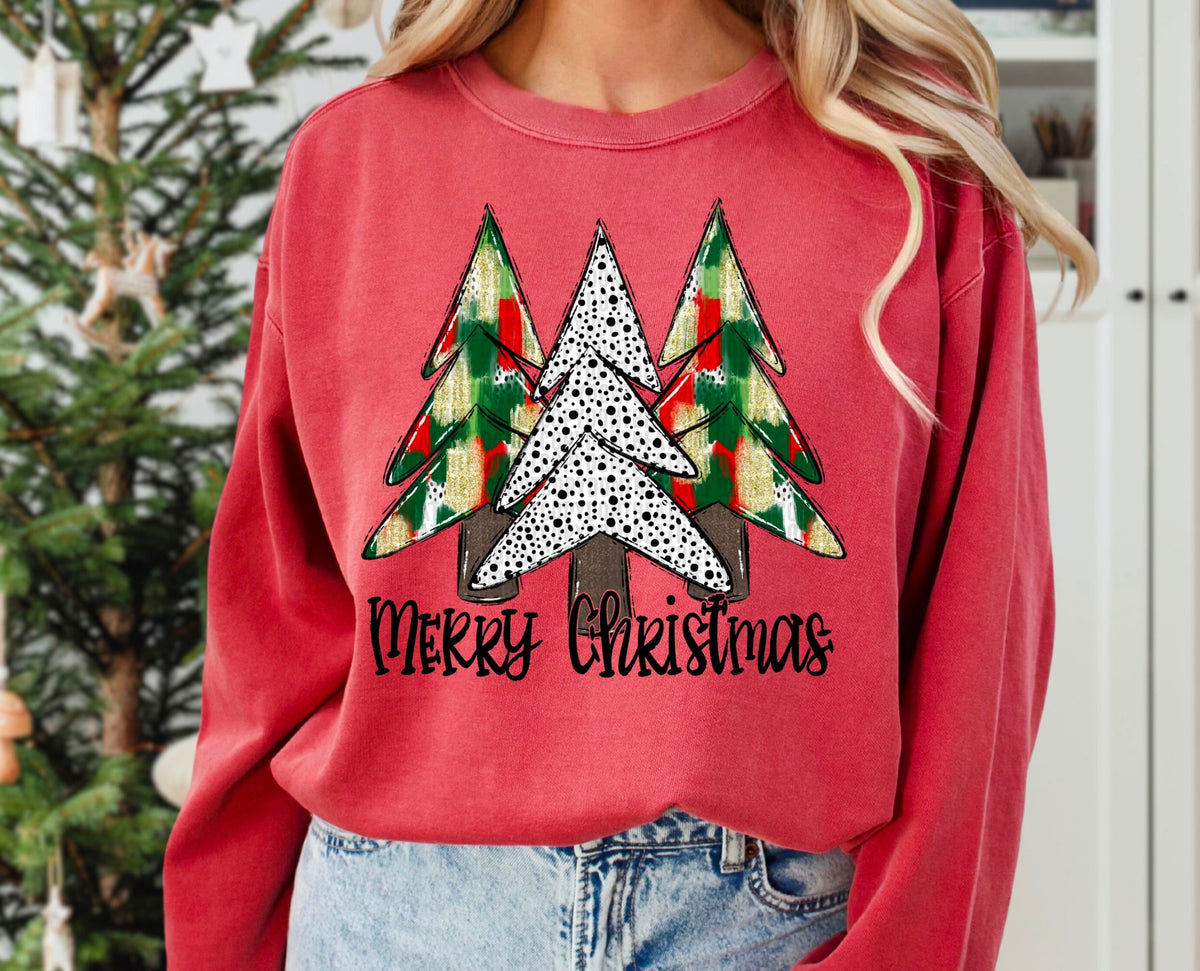 Merry Christmas Trees ; Traditional DTF