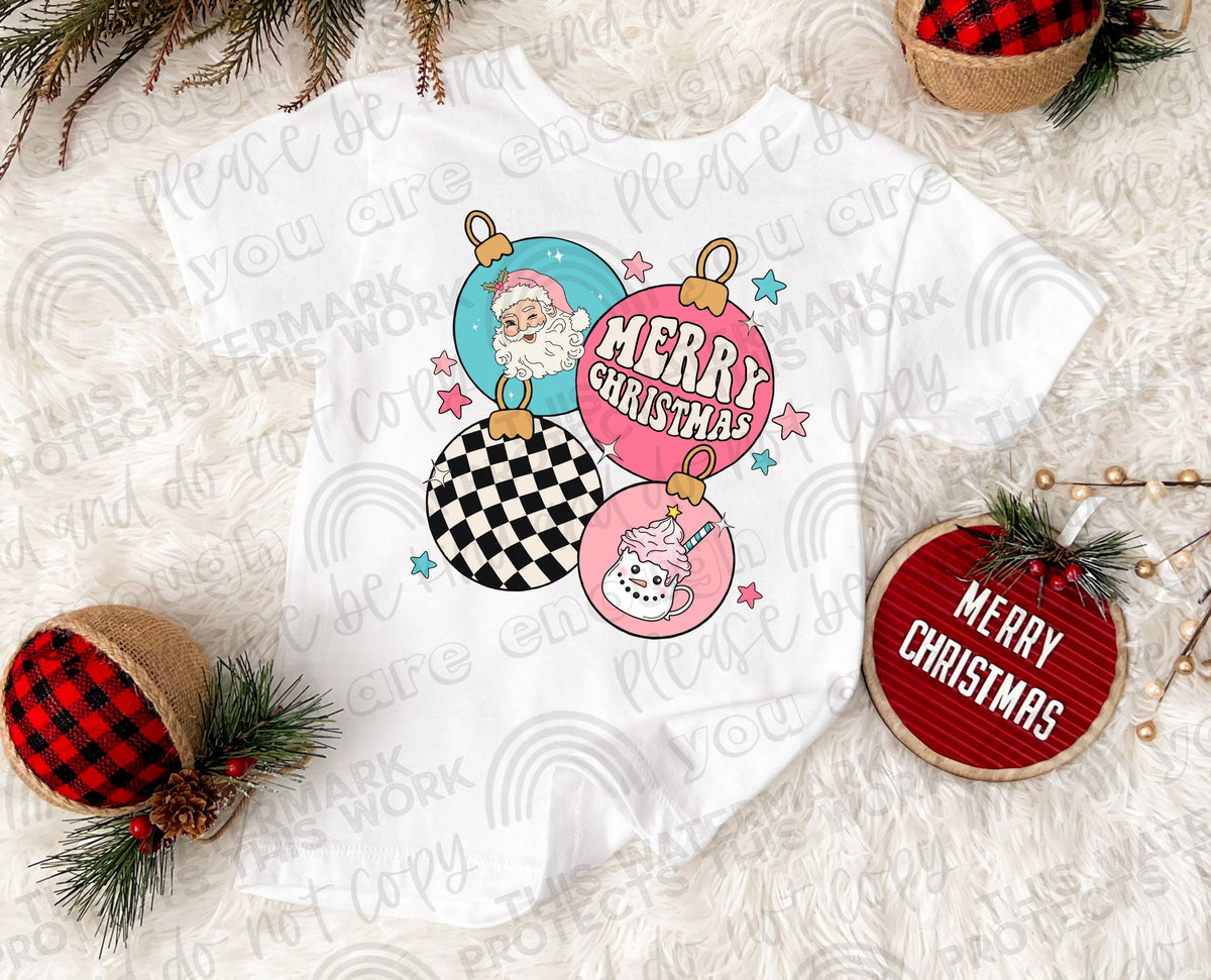 Merry Christmas Ornaments DTF
