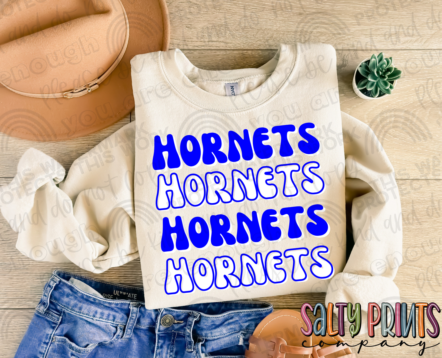 Hornets Mascot Stack DTF (Royal Blue)
