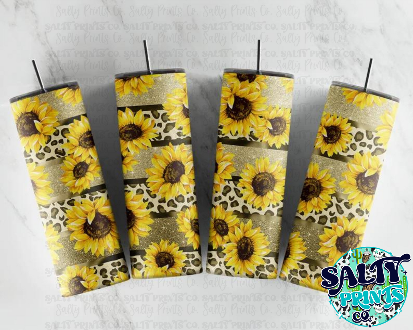 Glitter Leopard Sunflower