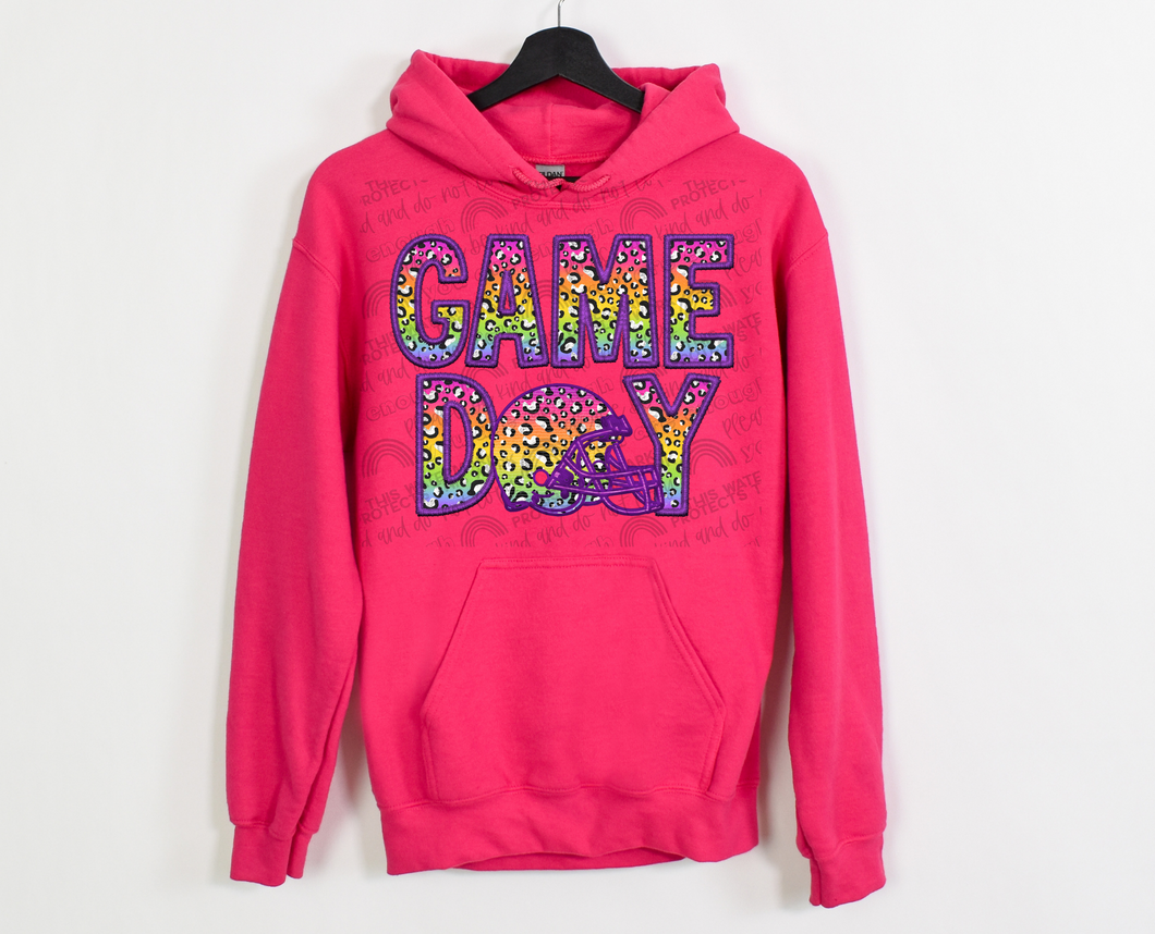 Game Day Leopard (faux embroidery)