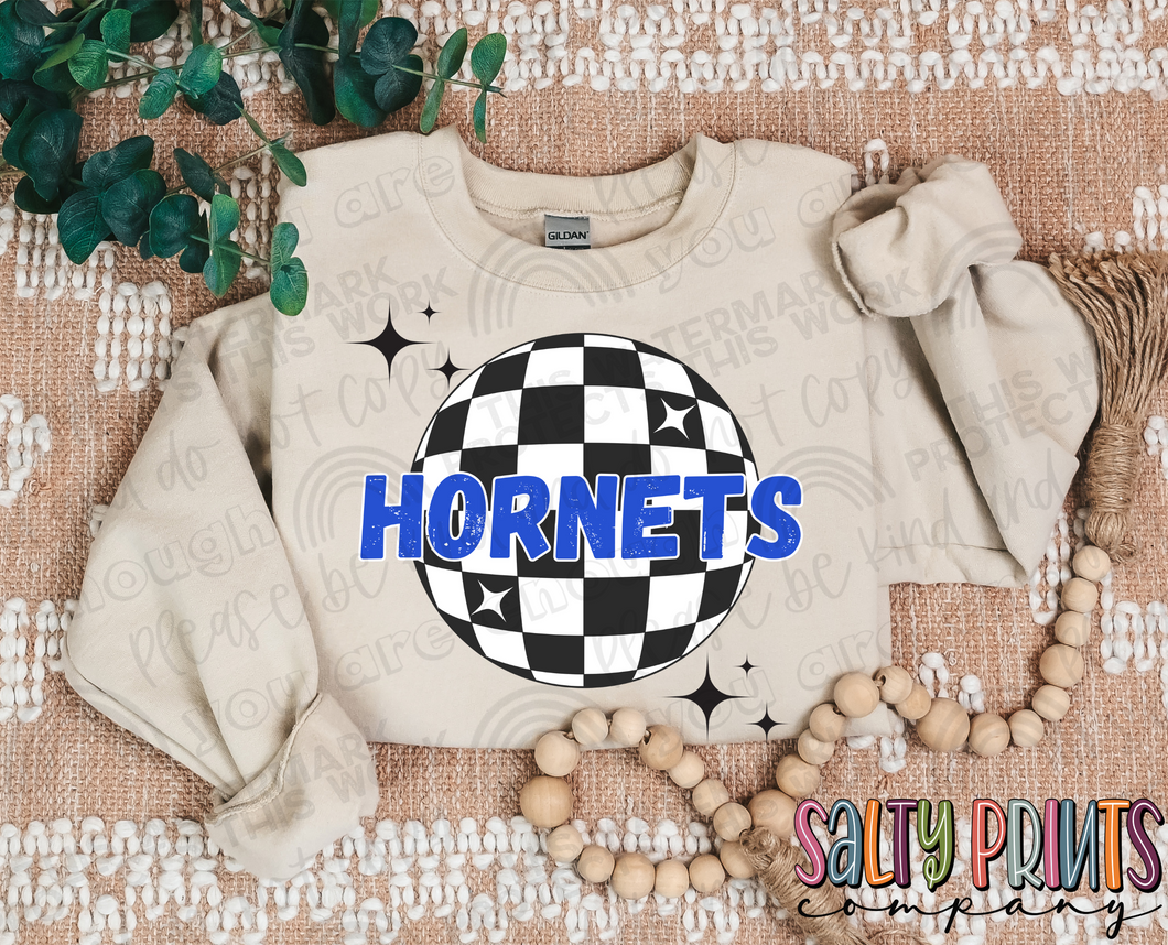 Checkered Hornets- Royal Blue