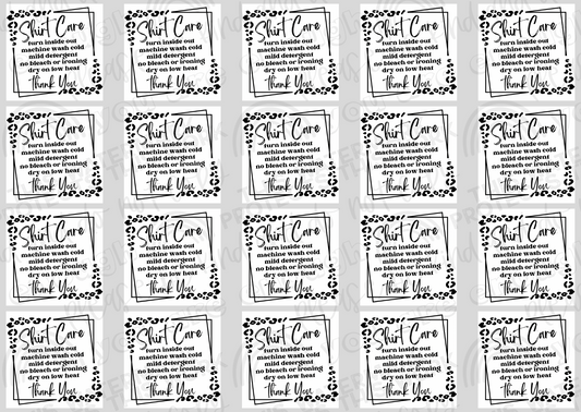 Shirt Care Instructions (Leopard)