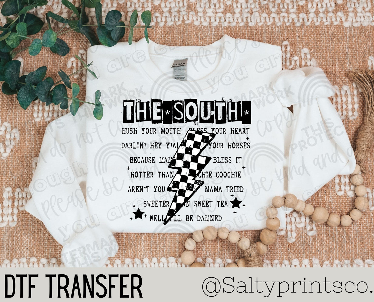 The South; Checkered Bolt DTF