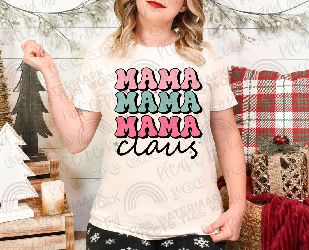 Mama Claus (Stacked) Colorful DTF