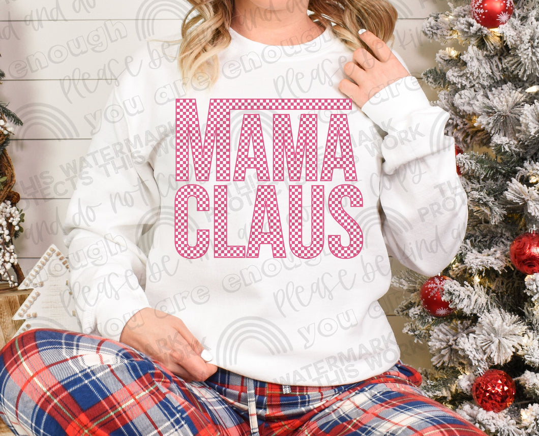 Mama Claus Checkered (PINK) DTF