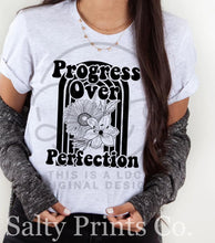 Load image into Gallery viewer, Progress over perfection - black
