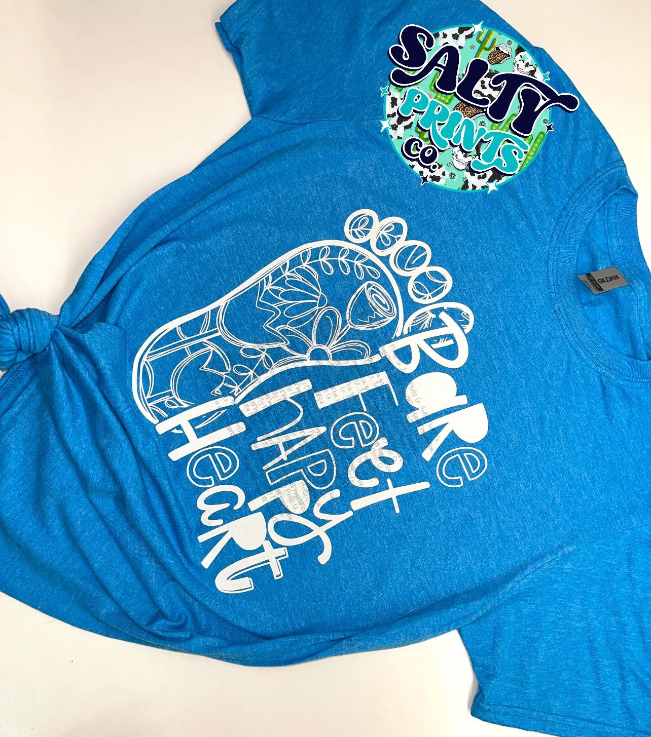 Bare feet Happy Heart - white