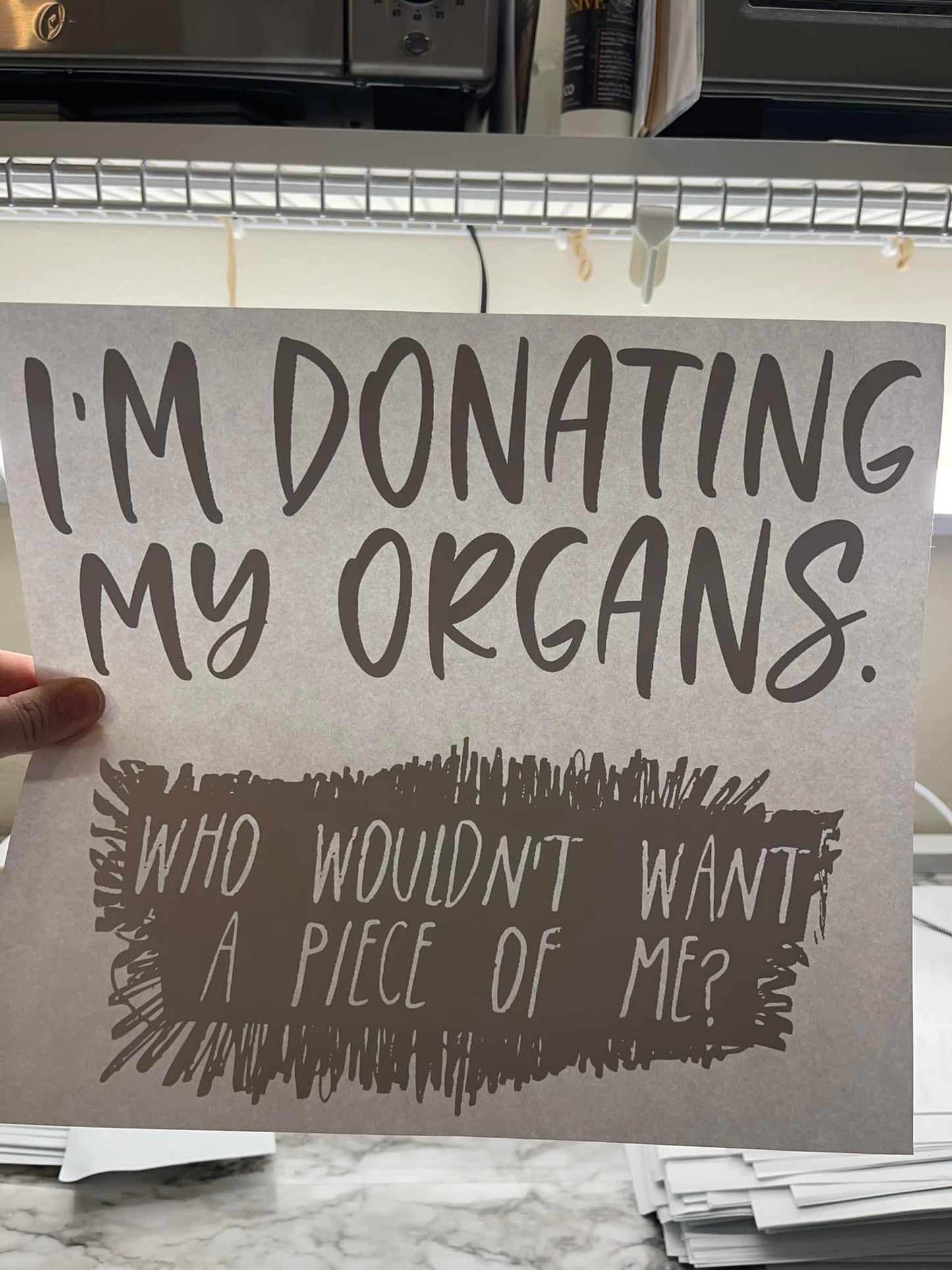 Donating my organs - black