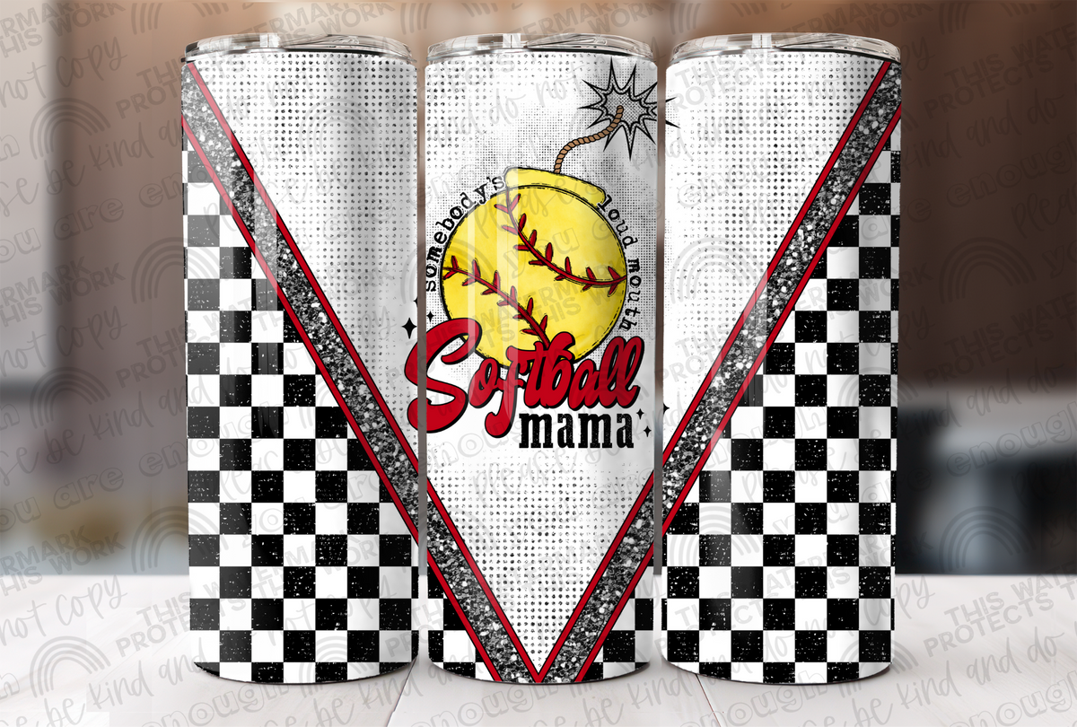 Softball Mama - Checkered