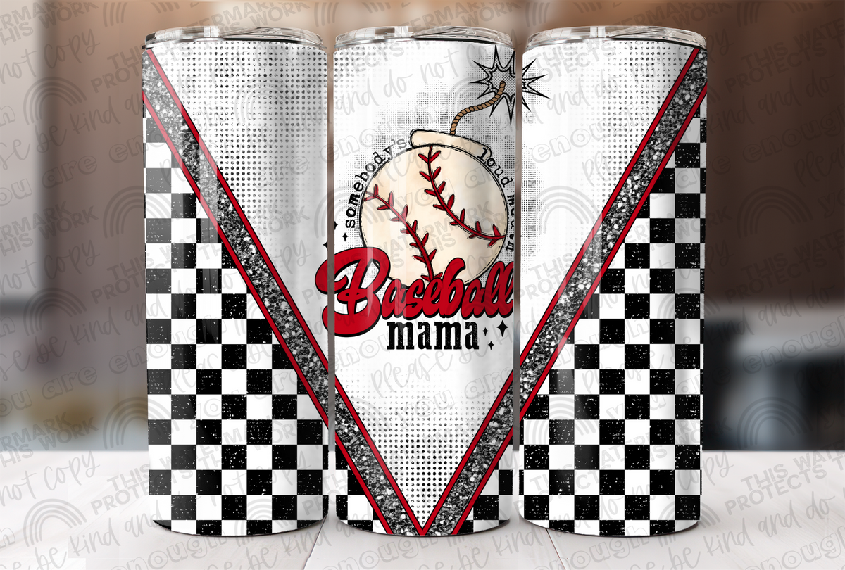 Baseball Mama - Checkered
