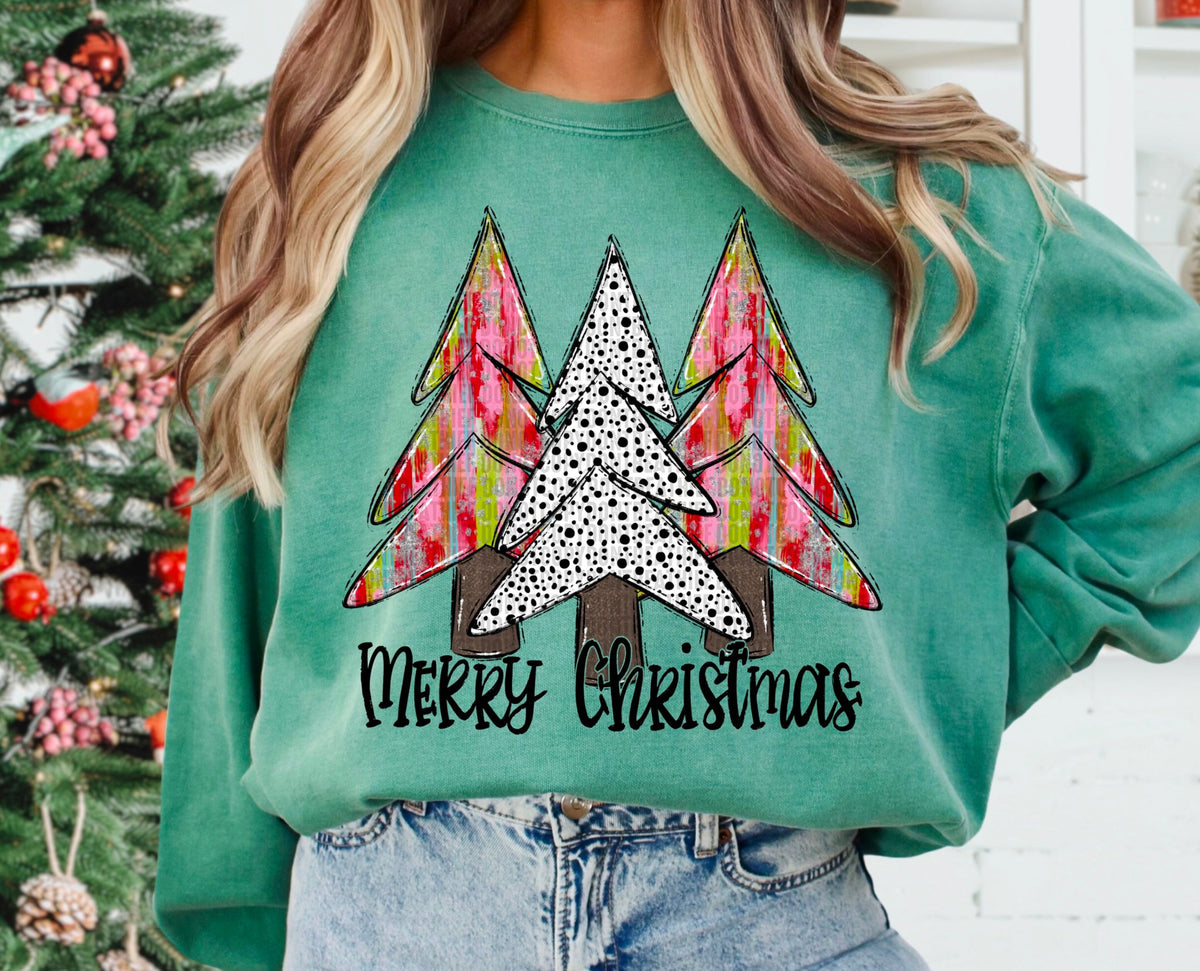 Merry Christmas Trees ; Colorful DTF