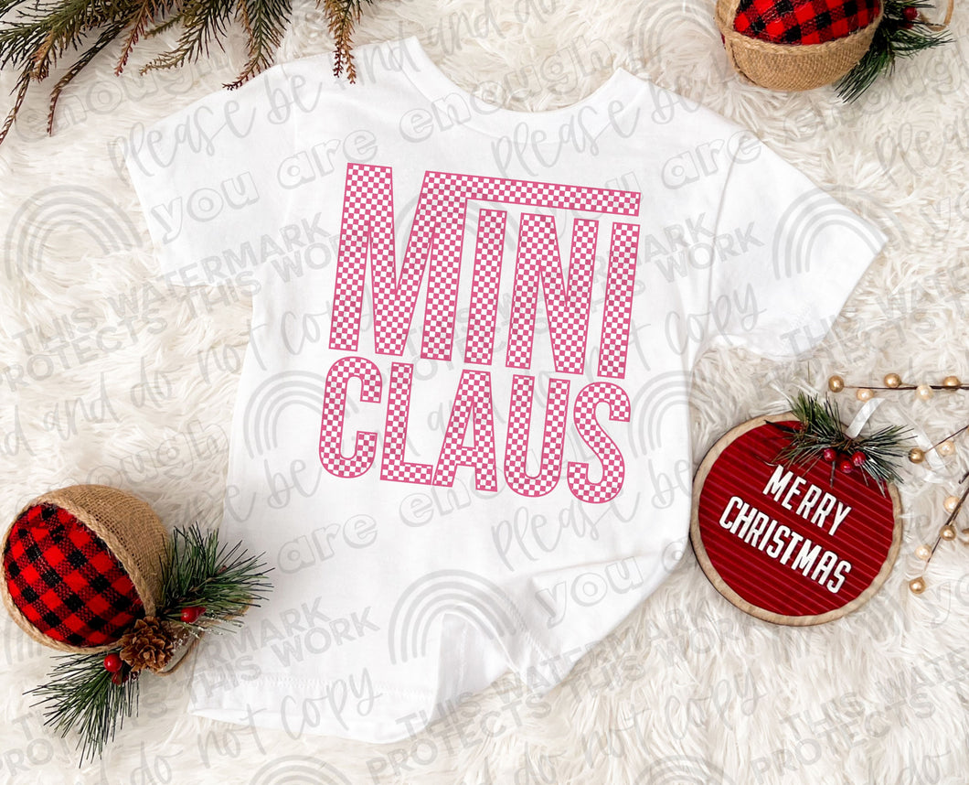 Mini Claus Checkered (PINK) DTF