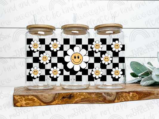 Black Daisy Checkered