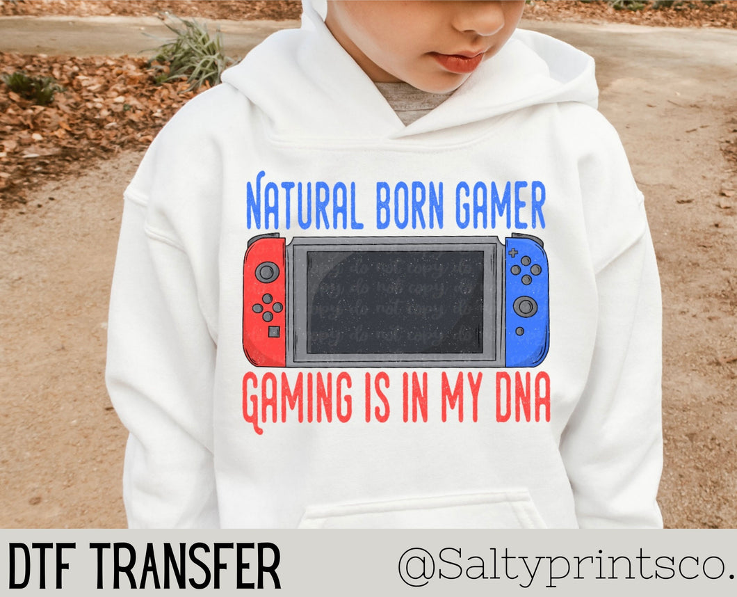 Natural Born Gamer (Red&Blue) DTF