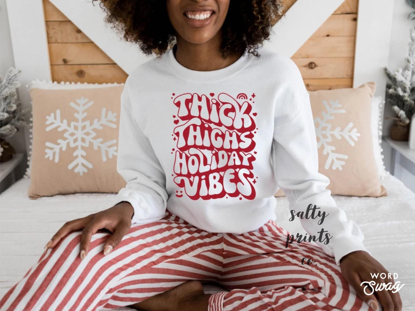 Thick thighs holiday vibes - red