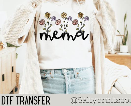 Floral Mema DTF