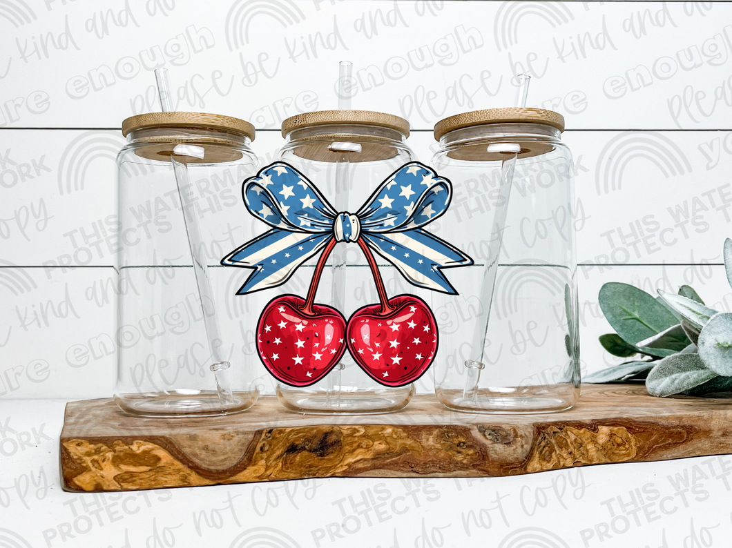 American Bow W/ Cherries Decal