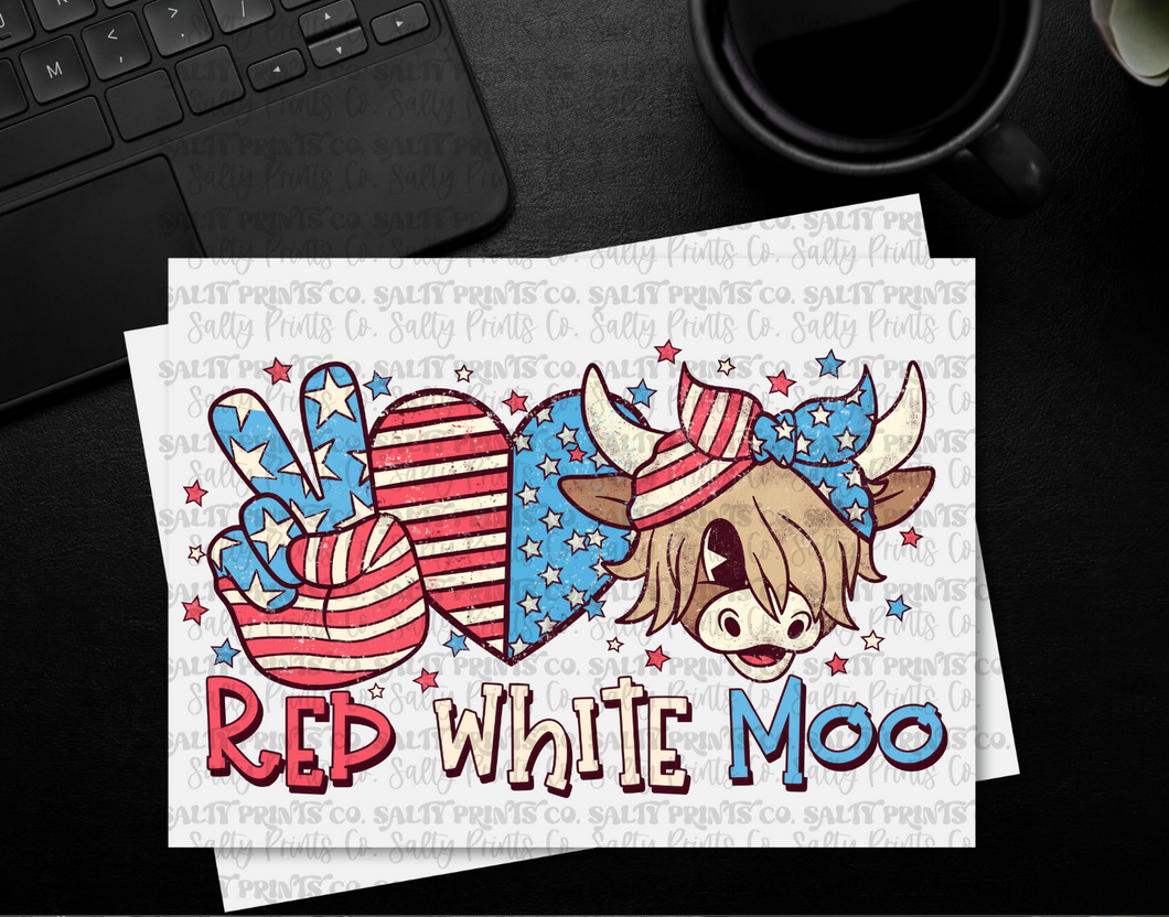 Red, White, Moo W/ Bow