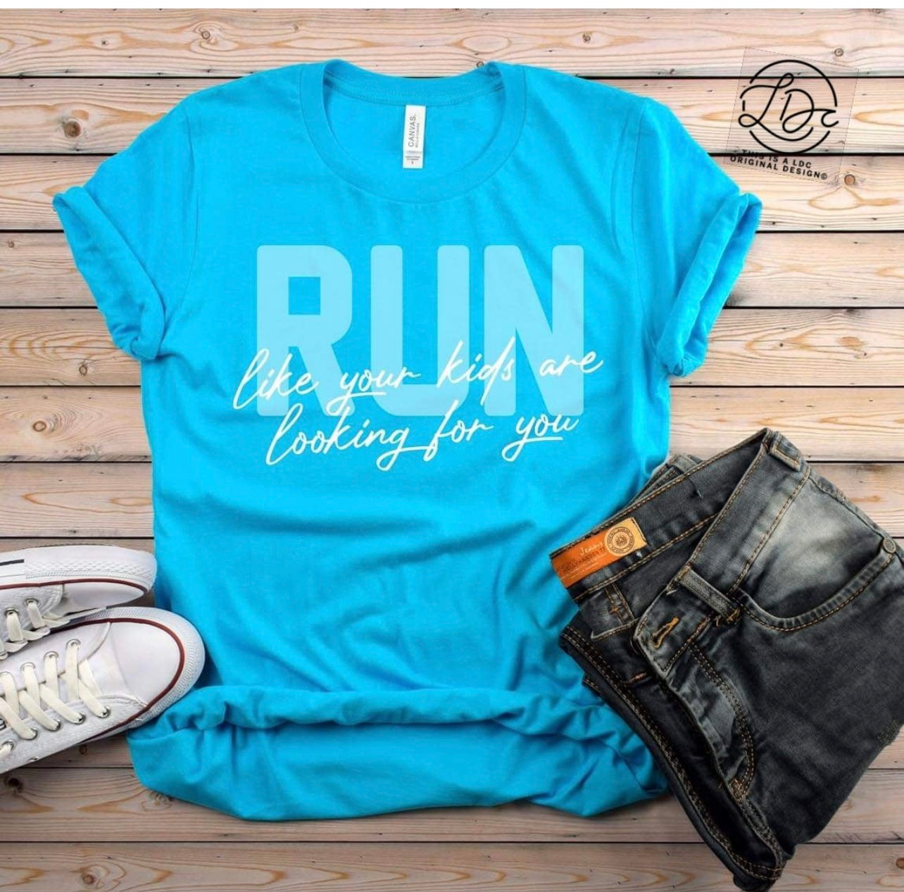 Run like your kids are looking for you - white