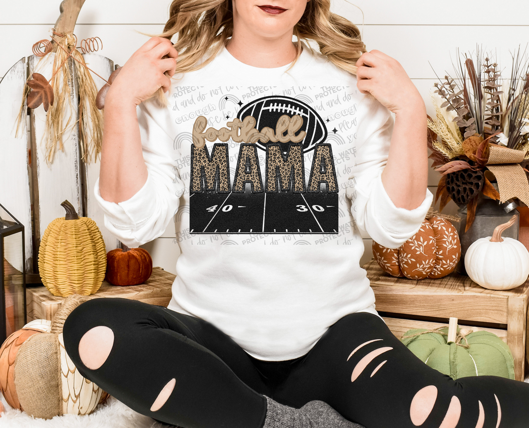 Football Mama (faux embroidery) Sublimation