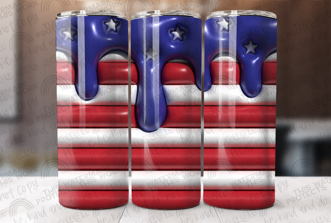 American Flag 3D Puff