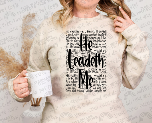He Leadeth Me - Black