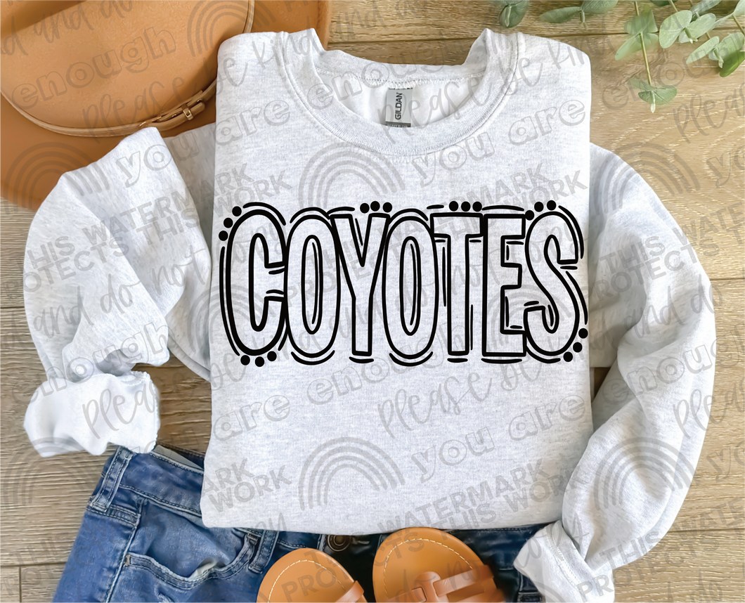 Coyotes Doodle Dots DTF