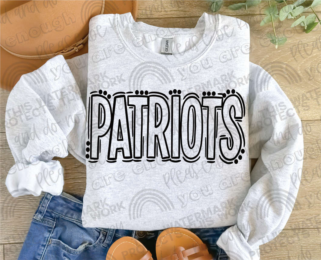 Patriots Doodle Dots DTF