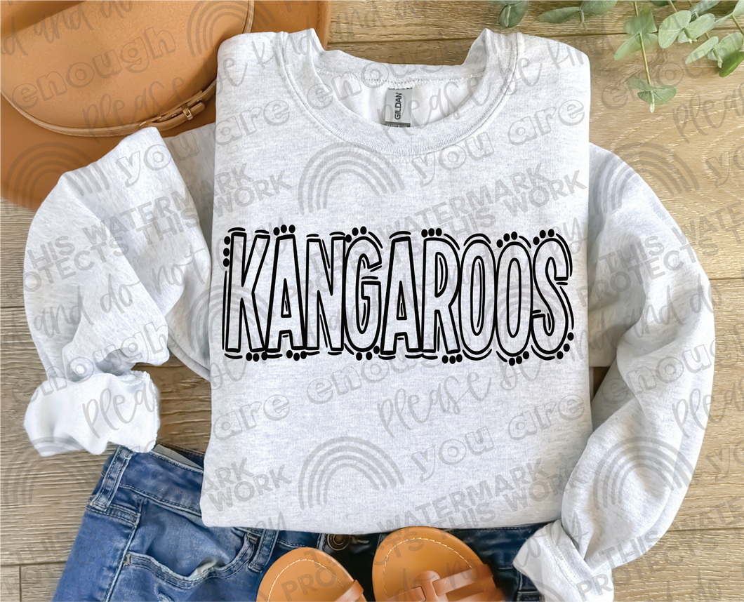 Kangaroos Doodle Dots DTF