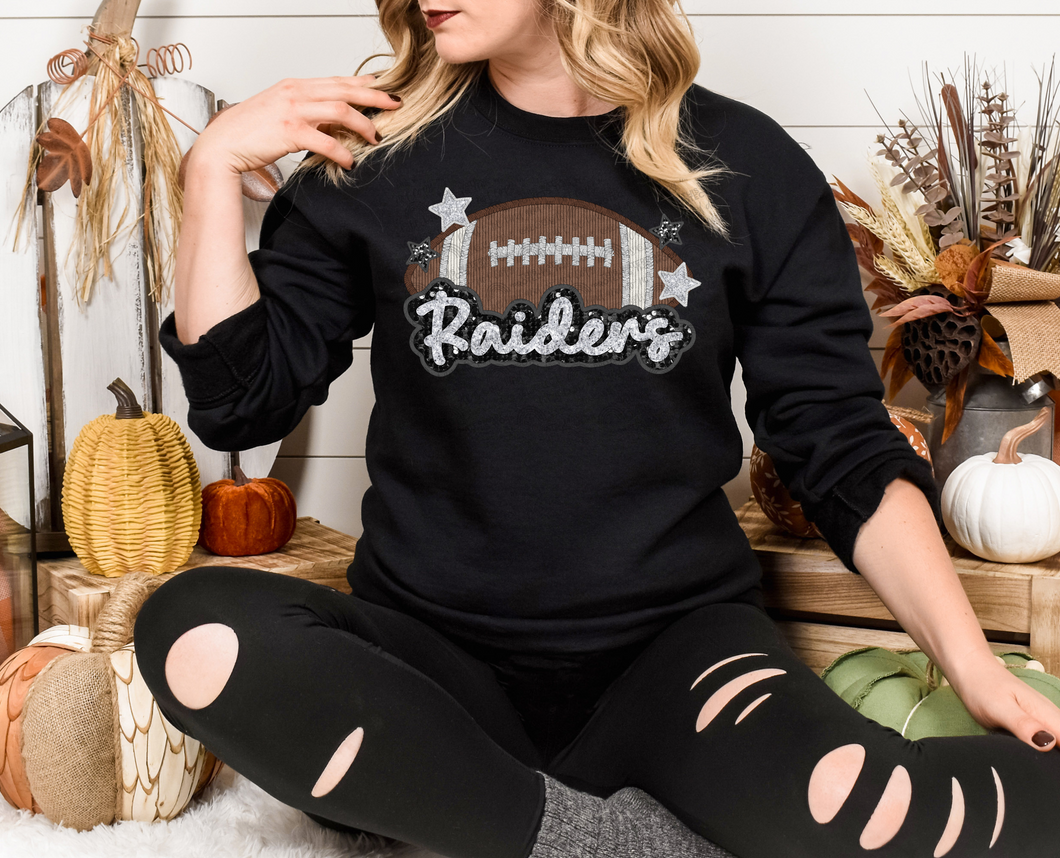 Faux Embroidery Glitter Raiders