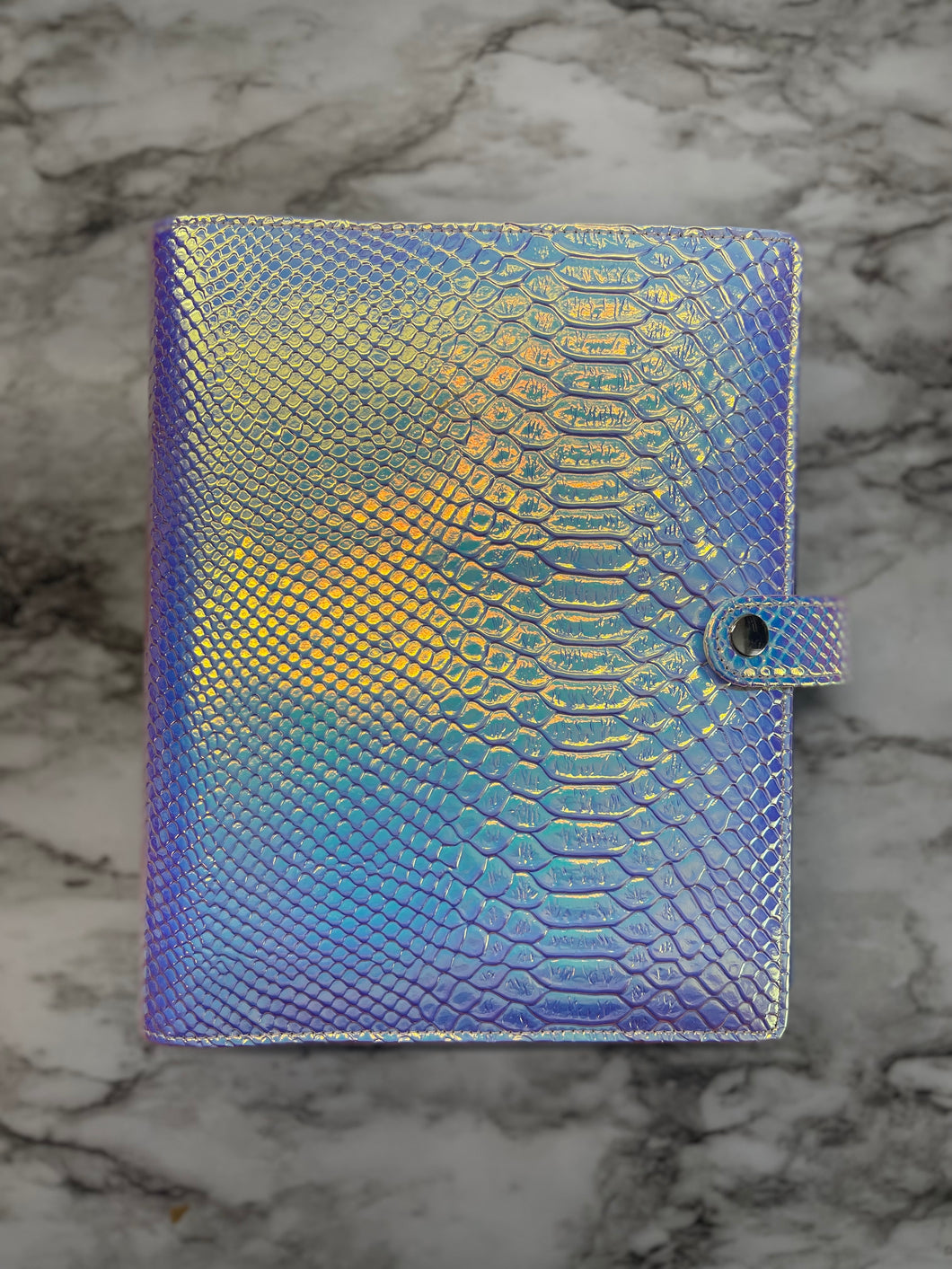 Holographic Faux Reptile Textured Budget Binder - A5 Size