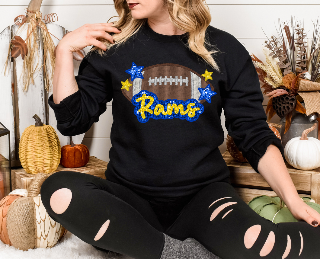 Faux Embroidery Glitter Rams