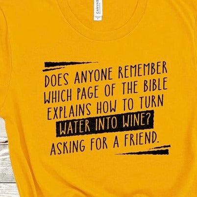 Water in wine?