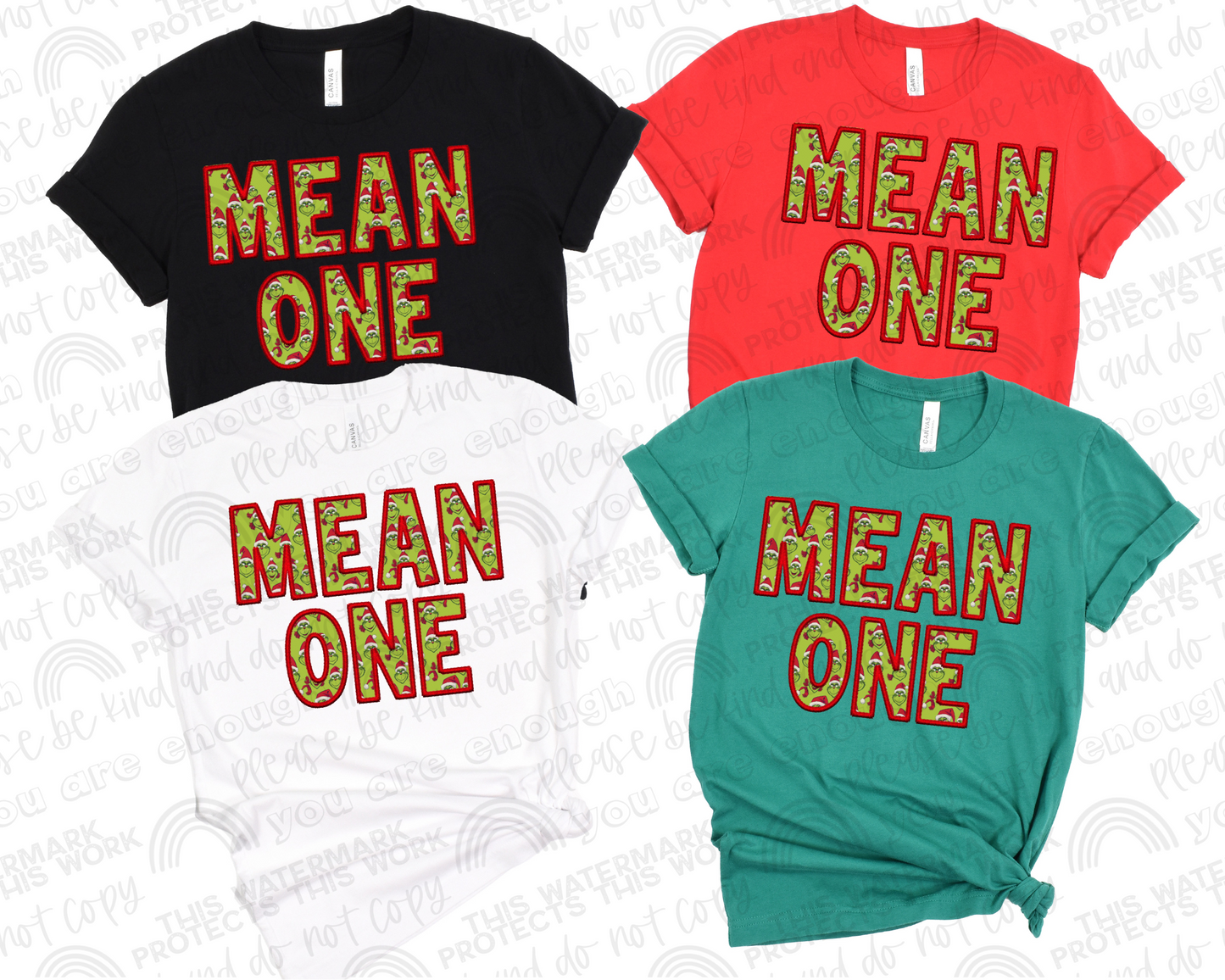 Faux Embroidery Mean One