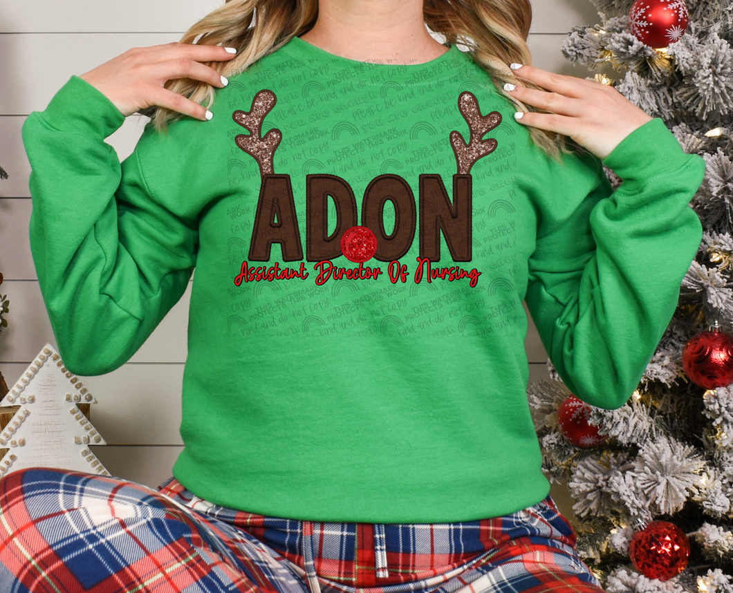 Faux Embroidery Reindeer ADON