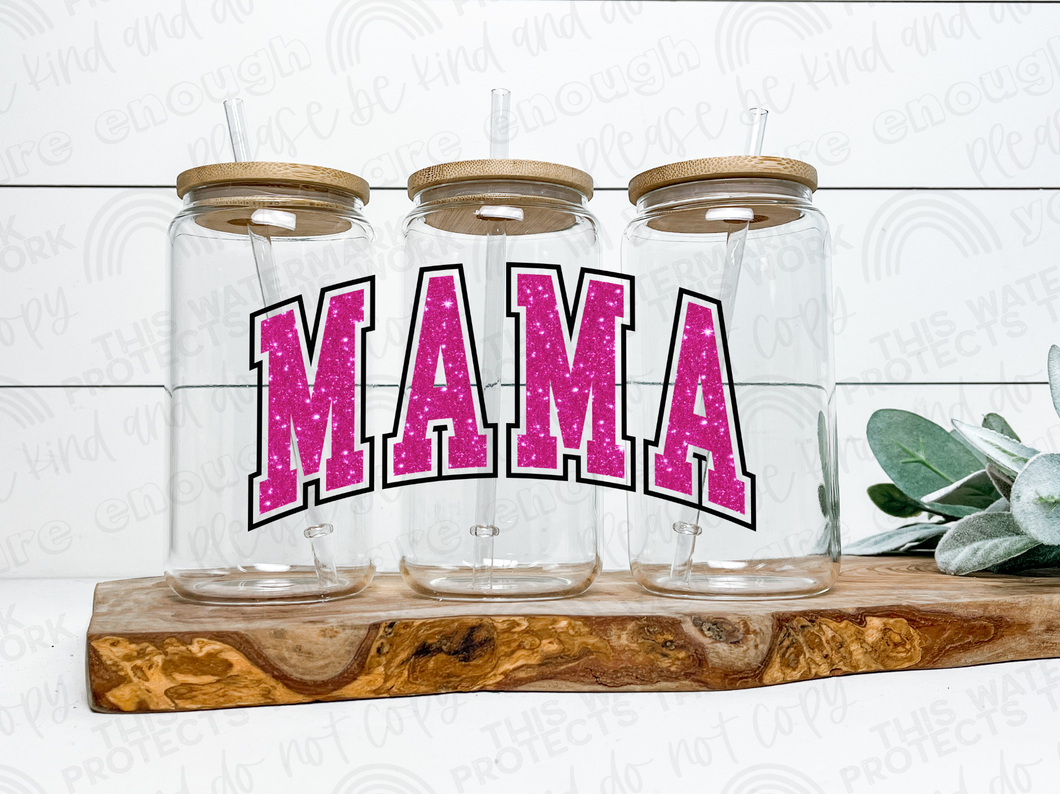 Pink Glitter Mama Decal