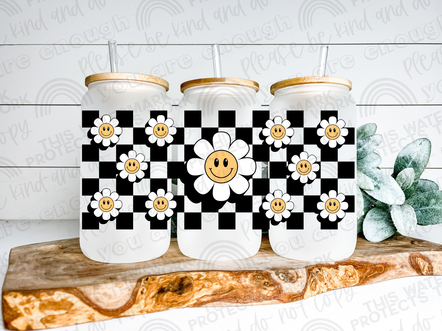 Black Daisy Checkered