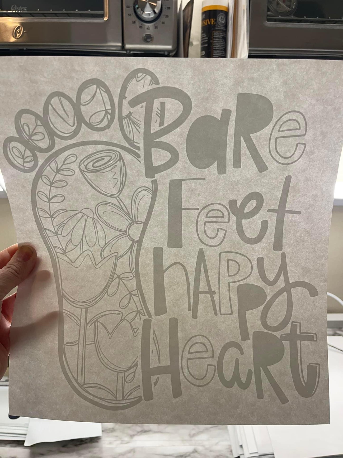 Bare feet Happy Heart - white