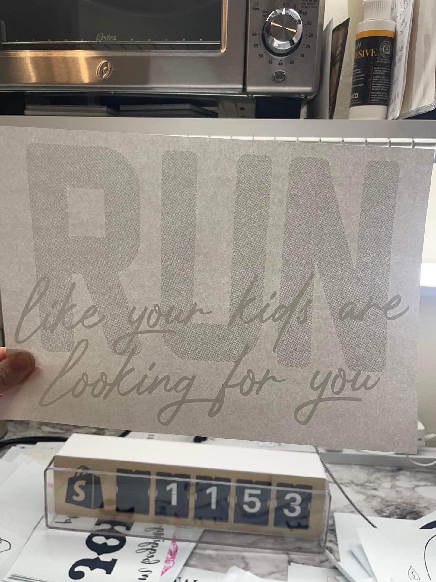 Run like your kids are looking for you - white