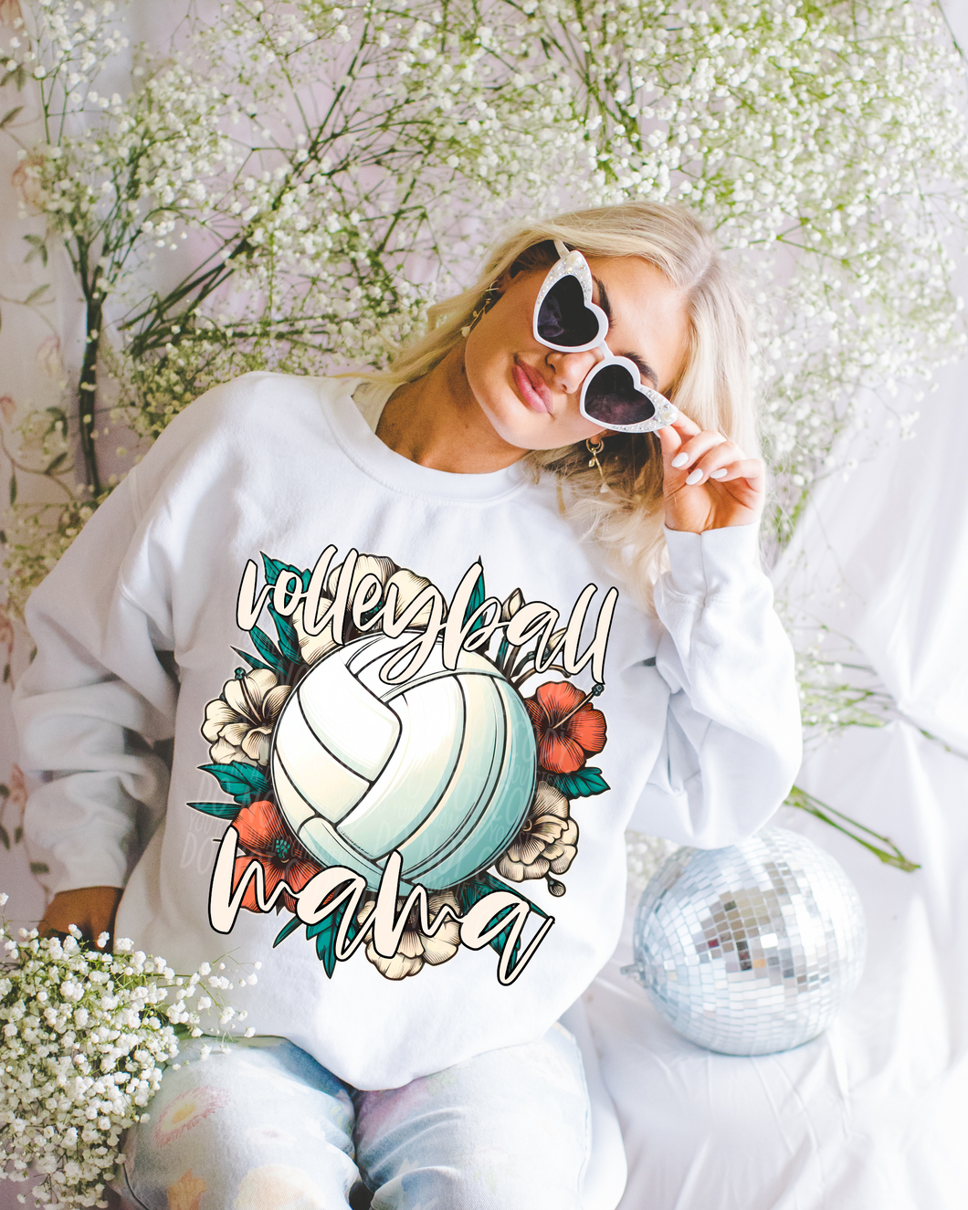 Volleyball Mama Floral Sublimation