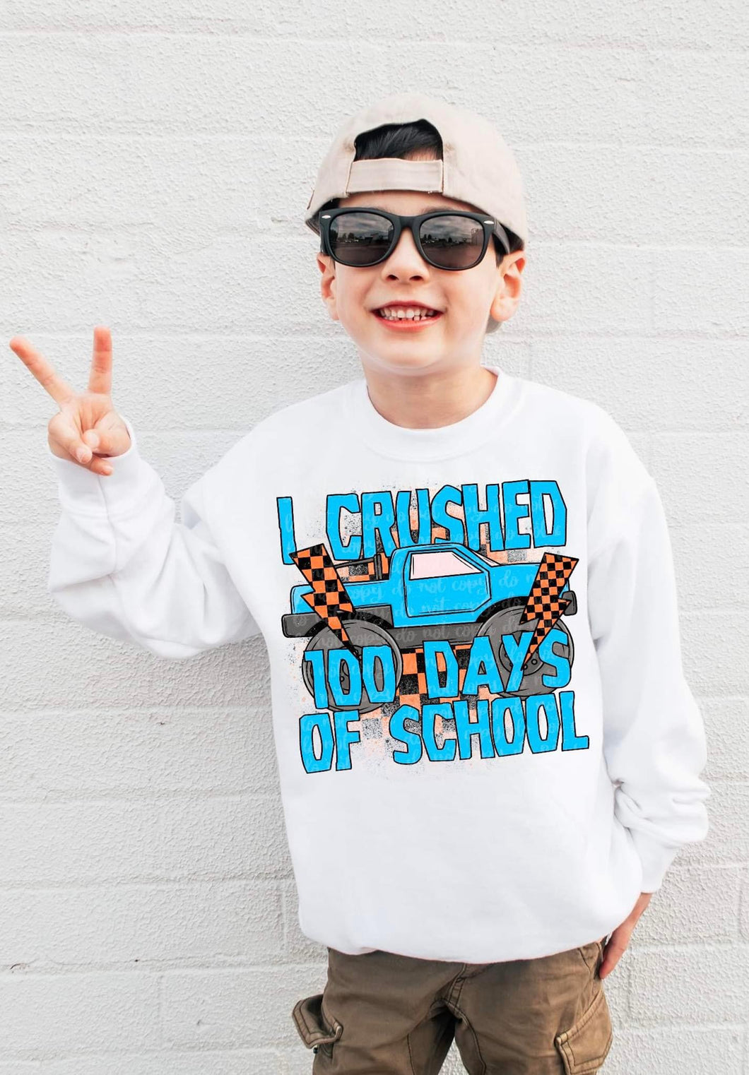 I Crushed 100 Days of School (Blue) Sublimation