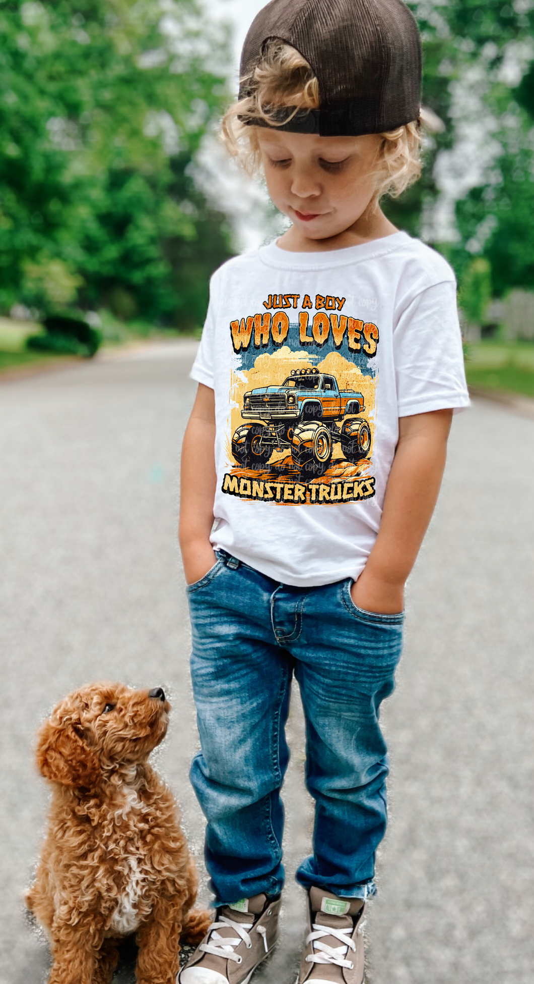 Just A Boy Who Loves Monster Trucks Sublimation