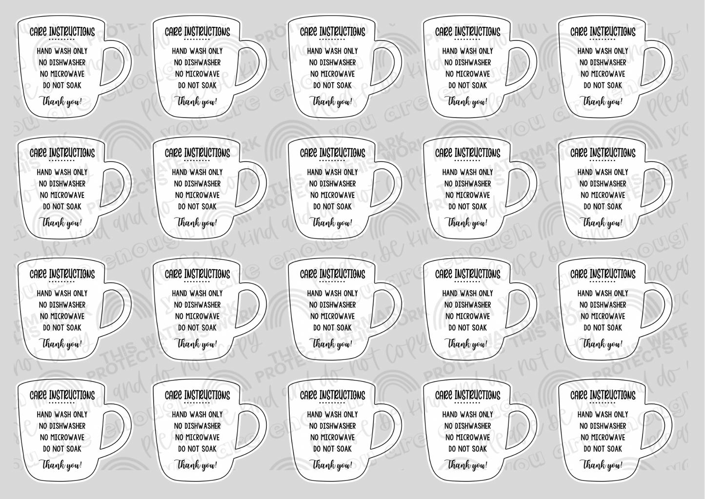 Mug Care Instructions