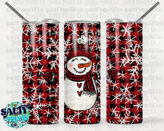 Snowman & Snowflakes- Plaid