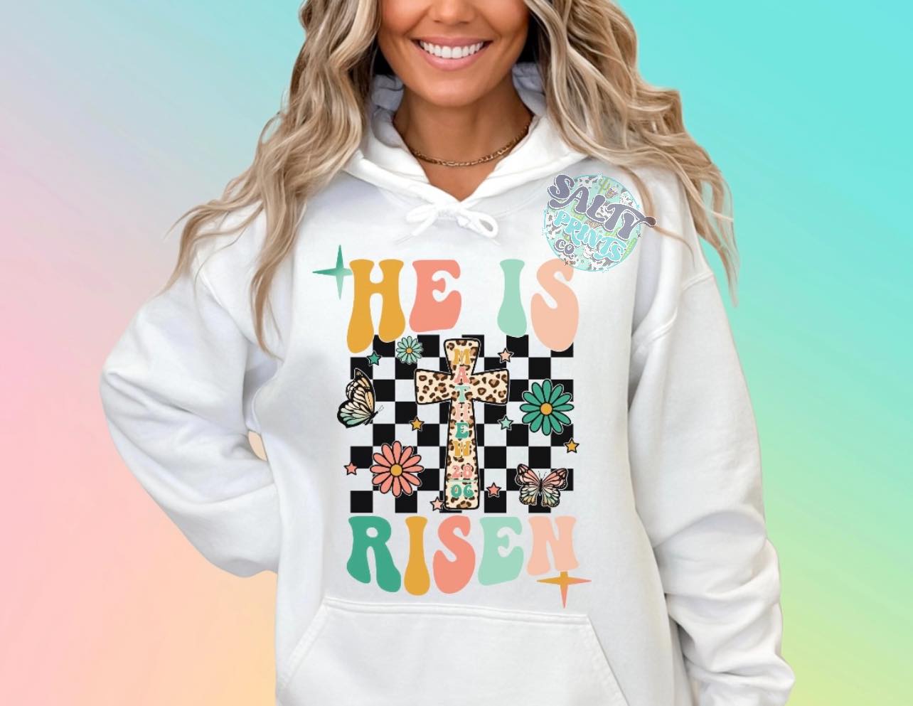 He Is Risen Checkered HTV Transfer